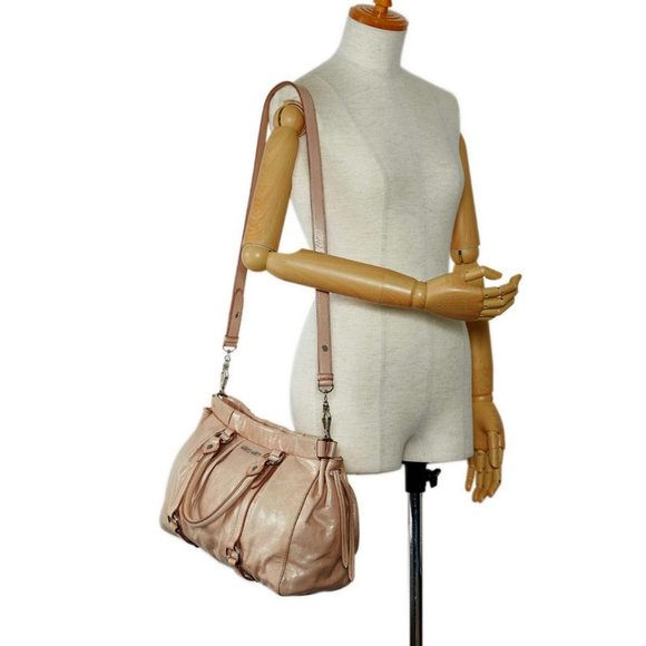Auc Miu Miu Vitello Lux Gathered Shine Crossbody/Satchel/bag - Picture 11 of 16